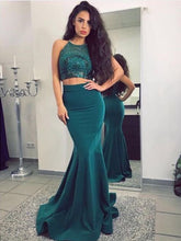 Two Piece Prom Dresses Halter Rhinestone Long Sexy Prom Dress JKL966|Annapromdress