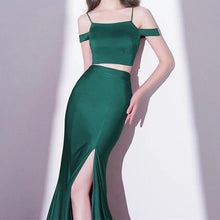 Two Piece Prom Dresses Mermaid Simple Long Prom Dress Sexy Evening Dress JKL967|Annapromdress