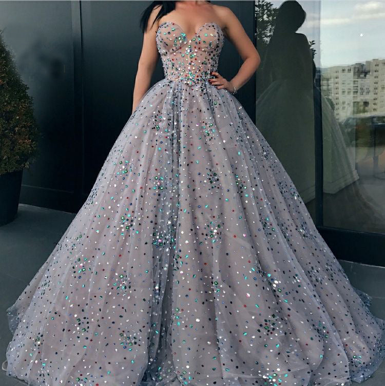 Ball Gown Prom Dresses Sweetheart Rhinestone Long Sparkly Prom Dress J Anna PromDress Ball Gown Prom Dresses Sweetheart Rhinestone Long Sparkly Prom Dress J Anna PromDress