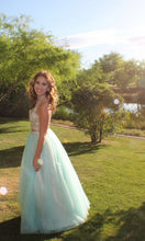 Two Piece Prom Dresses High Neck A-line Long Beading Chic Prom Dress JKL976|Annapromdress