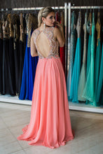 Sexy Plus Size Prom Dresses Watermelon Rhinestone Long Prom Dress JKP016
