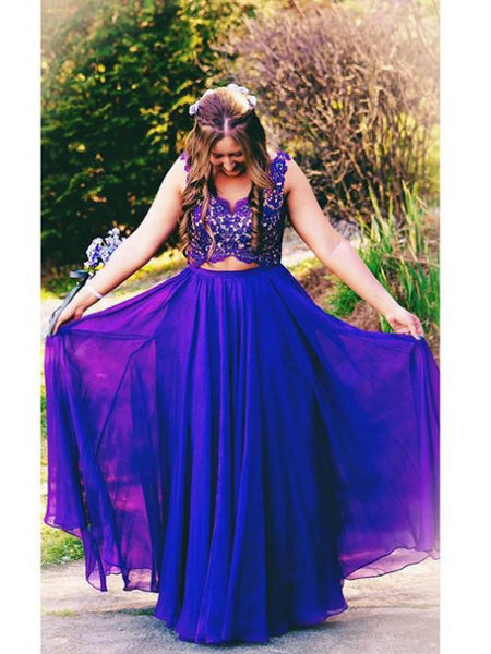 Regency Plus Size Prom Dresses Straps Lace Long Sexy Chiffon Prom Dress JKP031