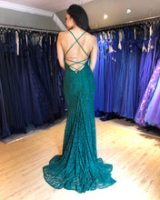 Exquisite Green Lace Lace-up Mermaid Prom Evening Dress JKR314