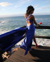 Sexy Deep V-Neck Beaded Open Back Mermaid Prom Dress with Slit JKR315|Annapromdress