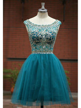 2017 Homecoming Dress Tulle Dark Green Short Prom Dress Party Dress JKS004