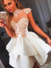 2017 Homecoming Dress Appliques High Neck Short Prom Dress Party Dress JKS027