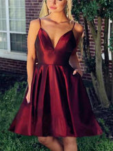 Homecoming Dress Taffeta A-line V-neck Short Prom Dress Party Dress JKS028|Annapromdress