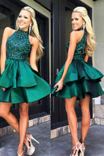 2017 Homecoming Dress Chic High Neck Rhinestone Short Prom Dress Party Dress JKS044