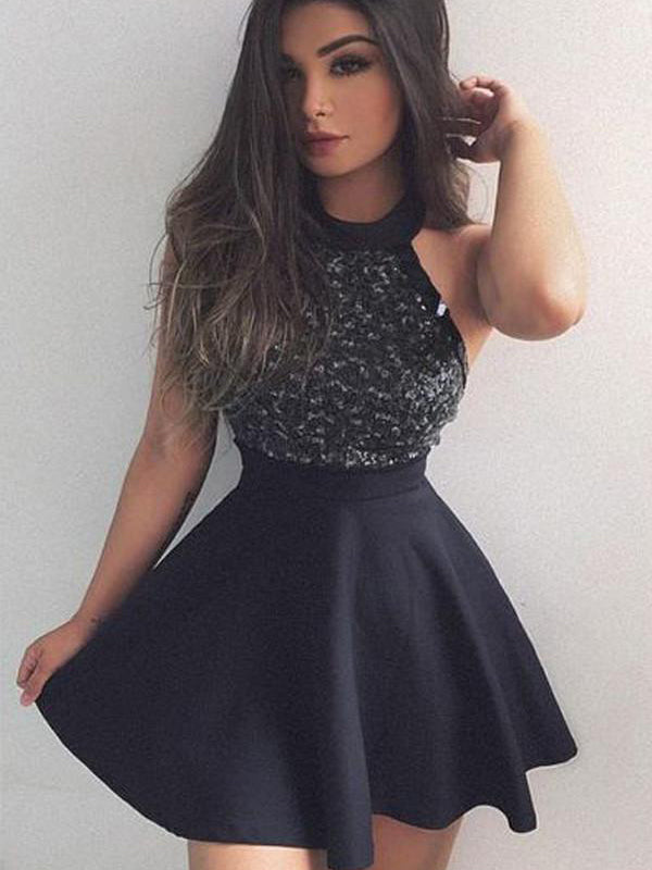 Homecoming Dress Sexy Black Halter Beading Short Prom Dress Party Dres Anna PromDress Homecoming Dress Sexy Black Halter Beading Short Prom Dress Party Dres Anna PromDress