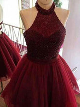 Homecoming Dress Sexy Beading Burgundy Short Prom Dress Party Dress JKS050