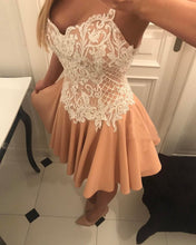 2017 Homecoming Dress Chic White Lace Chiffon Short Prom Dress Party Dress JKS053