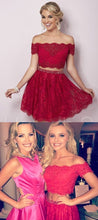 Beautiful Lace Homecoming Dress Two Pieces Short Prom Dress Party Dress JKS066