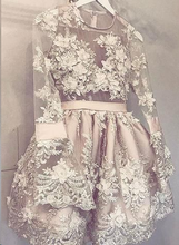 Champagne Homecoming Dress Hand-Made Flower Short Prom Dress Party Dress JKS071|Annapromdress