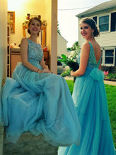 Chic Prom Dresses Bateau Bowknot Rhinestone Long Prom Dress/Evening Dress JKS090