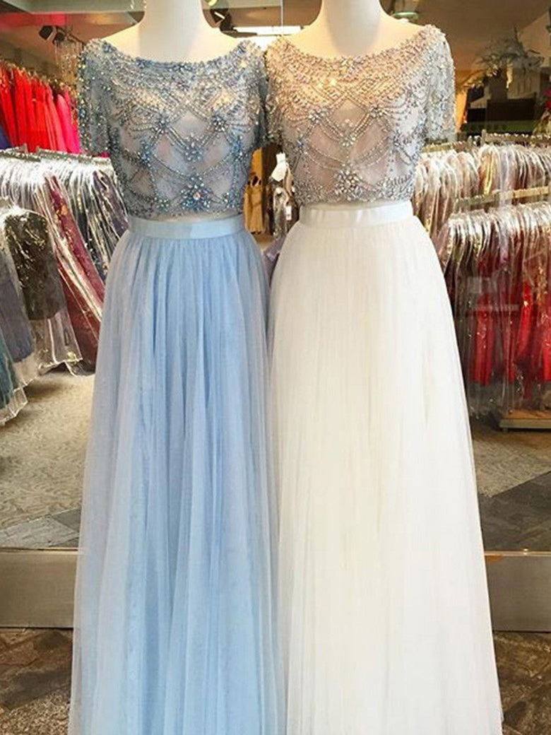 Two Pieces Prom Dress Beautiful Rhinestone Long Prom Dress/Evening Dress JKS095