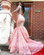 Luxury Prom Dresses Pink Sexy Long Sleeve Prom Dress/Evening Dress JKS105