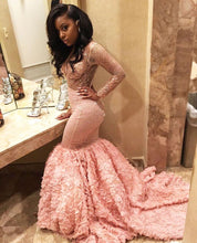 Luxury Prom Dresses Pink Sexy Long Sleeve Prom Dress/Evening Dress JKS105