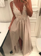 Sexy Prom Dresses with Slit Appliques Long Prom Dress/Evening Dress JKS116|Annapromdress