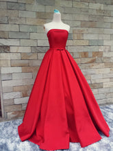 Cheap Red Prom Dress Ball Gown Sweep/Brush Train Strapless Prom Dress/Evening Dress JKS120