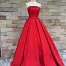 Cheap Red Prom Dress Ball Gown Sweep/Brush Train Strapless Prom Dress/Evening Dress JKS120