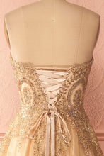 Beautiful Prom Dresses A-line Sweetheart Gold Lace-up Prom Dress/Evening Dress JKS121