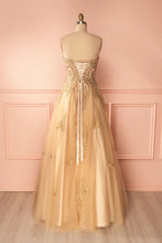 Beautiful Prom Dresses A-line Sweetheart Gold Lace-up Prom Dress/Evening Dress JKS121