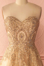 Beautiful Prom Dresses A-line Sweetheart Gold Lace-up Prom Dress/Evening Dress JKS121