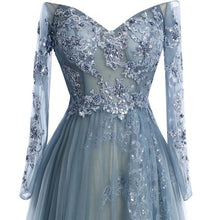 Lavender Prom Dresses Sweep/Brush Train Off-the-shoulder Sexy Prom Dress/Evening Dress JKS122