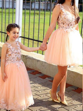Beautiful Short Prom Dresses Scoop Ball Gown Pearl Pink Homecoming Dress JKS144
