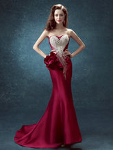 Sexy Prom Dresses Trumpet/Mermaid Elastic Woven Satin Long Prom Dress/Evening Dress JKS149