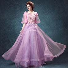 Chic Lilac Prom Dresses Appliques Floor-length Beautiful Prom Dress/Evening Dress JKS152