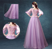 Chic Lilac Prom Dresses Appliques Floor-length Beautiful Prom Dress/Evening Dress JKS152