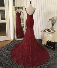 Burgundy Prom Dress Trumpet/Mermaid Sweep/Brush Train Sexy Long Prom Dress/Evening Dress JKS158