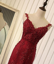 Burgundy Prom Dress Trumpet/Mermaid Sweep/Brush Train Sexy Long Prom Dress/Evening Dress JKS158