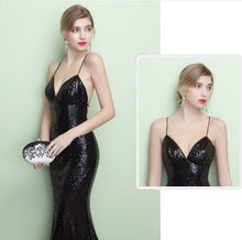 Black Prom Dresses Spaghetti Straps Sheath/Column Short Train Sexy Prom Dress/Evening Dress JKS161