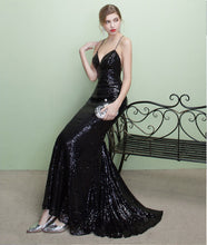 Black Prom Dresses Spaghetti Straps Sheath/Column Short Train Sexy Prom Dress/Evening Dress JKS161