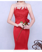 Red Prom Dresses Trumpet/Mermaid Floor-length Satin Sexy Prom Dress/Evening Dress JKS162