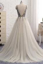 Chic Prom Dresses A-line Rhinestone V-neck Long Prom Dress/Evening Dress JKS168