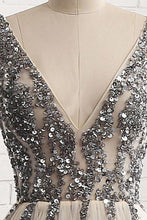 Chic Prom Dresses A-line Rhinestone V-neck Long Prom Dress/Evening Dress JKS168