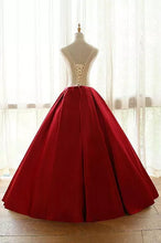 Ball Gown Prom Dresses Floor-length Appliques Burgundy Long Prom Dress/Evening Dress JKS170