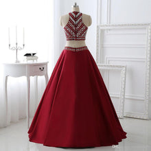 Beautiful Prom Dresses Scoop A-line Floor-length Satin Sexy Prom Dress/Evening Dress JKS176