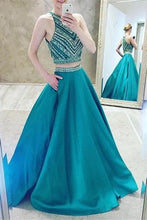 Beautiful Prom Dresses Scoop A-line Floor-length Satin Sexy Prom Dress/Evening Dress JKS176