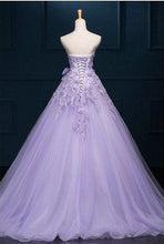 Ball Gown Prom Dresses Floor-length Appliques Lilac Long Prom Dress/Evening Dress JKS184