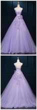 Ball Gown Prom Dresses Floor-length Appliques Lilac Long Prom Dress/Evening Dress JKS184