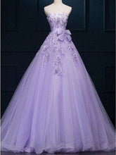 Ball Gown Prom Dresses Floor-length Appliques Lilac Long Prom Dress/Evening Dress JKS184