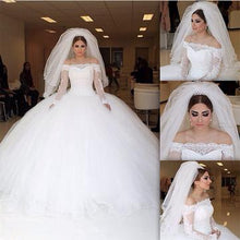 Luxury Wedding Dresses Off-the-shoulder Ball Gown Chic Bridal Gown JKS188