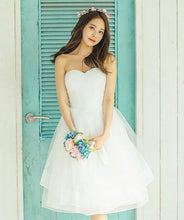 Short Wedding Dresses A-line Knee-length Ivory Tulle Beautiful Bridal Gown JKS197