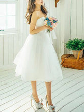 Short Wedding Dresses A-line Knee-length Ivory Tulle Beautiful Bridal Gown JKS197