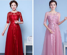 Sexy Prom Dresses A-line Scoop Lace-up Appliques Long Burgundy Prom Dress/Evening Dress JKS209