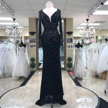 Luxury Prom Dresses Sheath/Column V-neck Long Sleeves Short Train Sexy Prom Dress/Evening Dress JKS219
